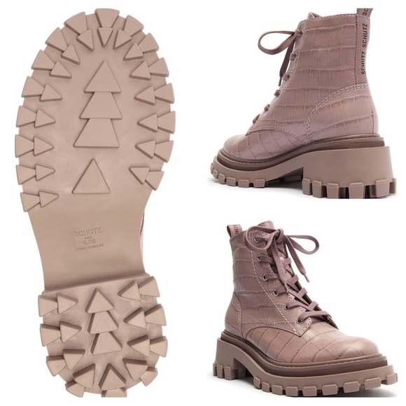 SCHUTZ Orly Combat Boot Sweet Lilac size 7.5 B NWB - Picture 6 of 12